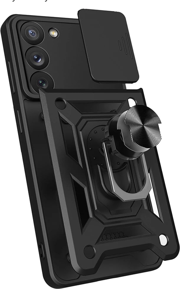 Mbështjellës Hurtel Hybrid Armor Camshield për Samsung Galaxy S23, i zi
