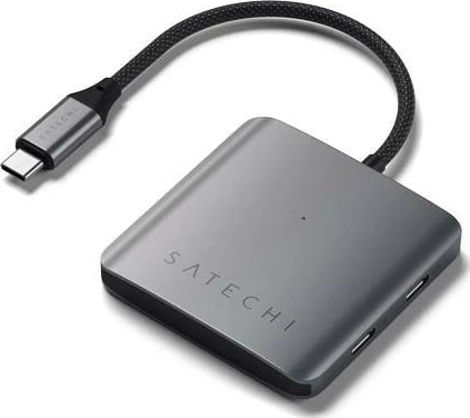 Hub USB-C Satechi 4 Porta, 100W PD, ngjyrë gri