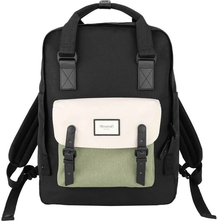Çantë shpine Himawari 1010 për laptop 15.6", e zezë-jeshile