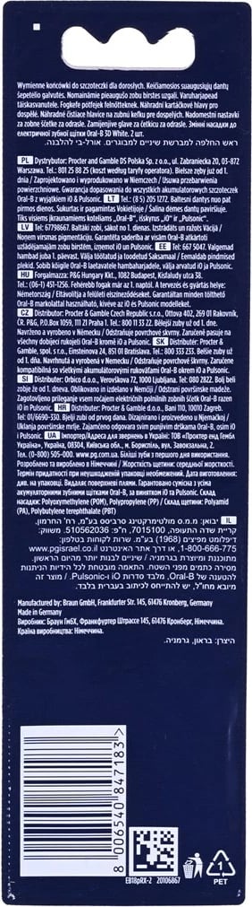 Koka rezervë Braun Oral-B Pro 3D White, 2 copë