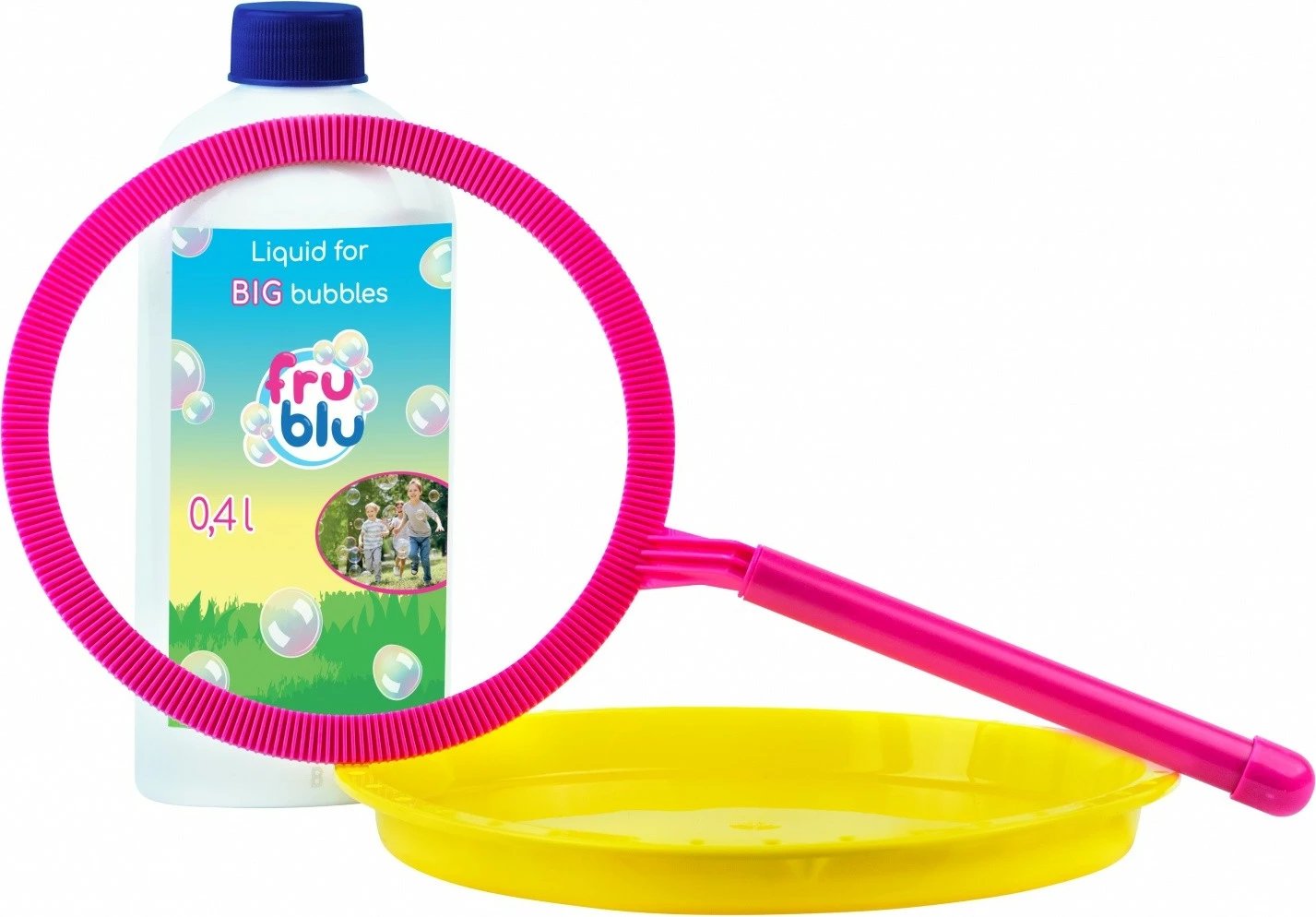 Set flluska sapuni Tm Toys Fru Blu DKF0485, me rreth dhe lëng 400 ml, rozë/verdhe