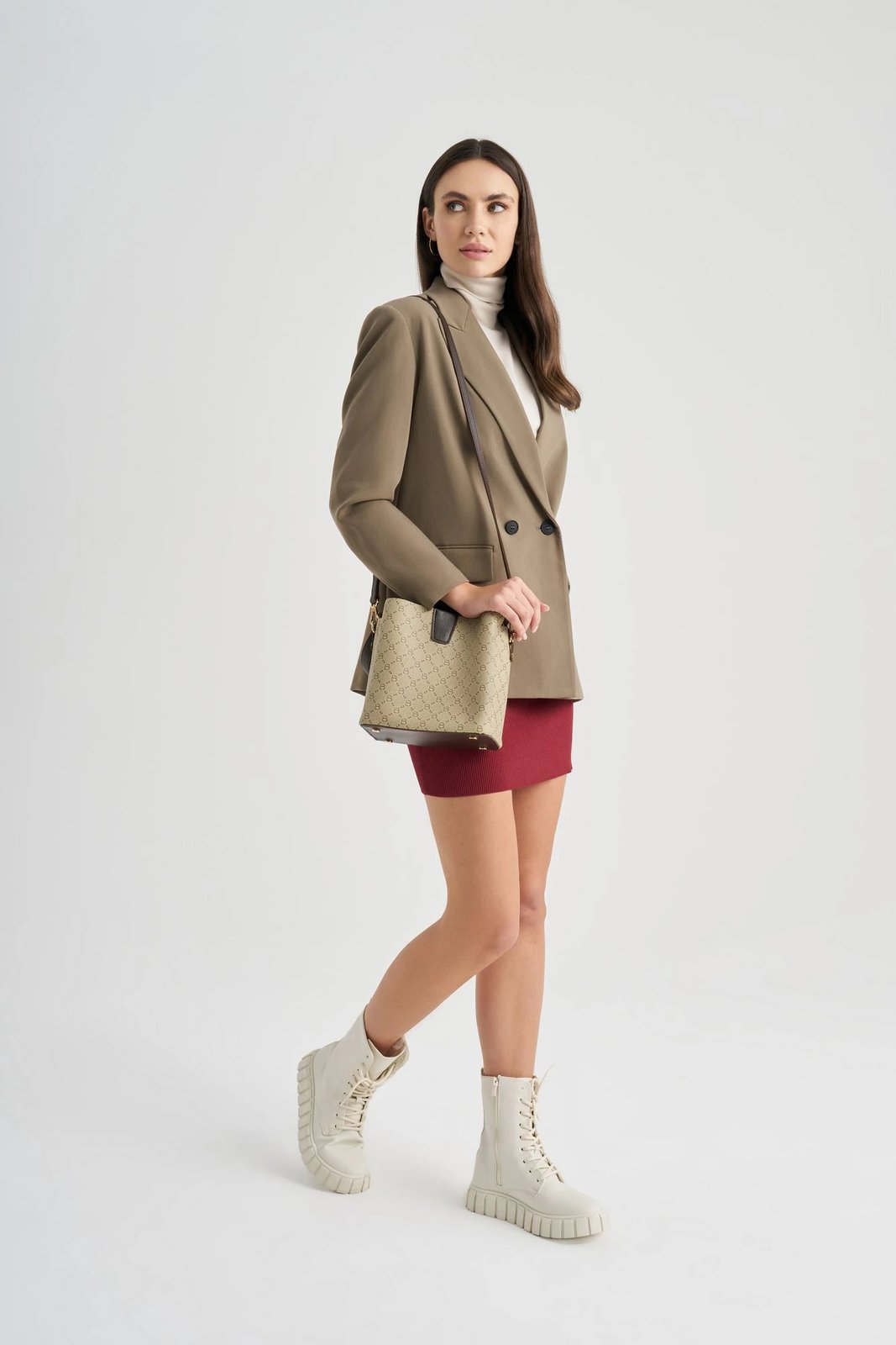 Çantë bucket Lucky Bees, krem, kafe, 328 v2