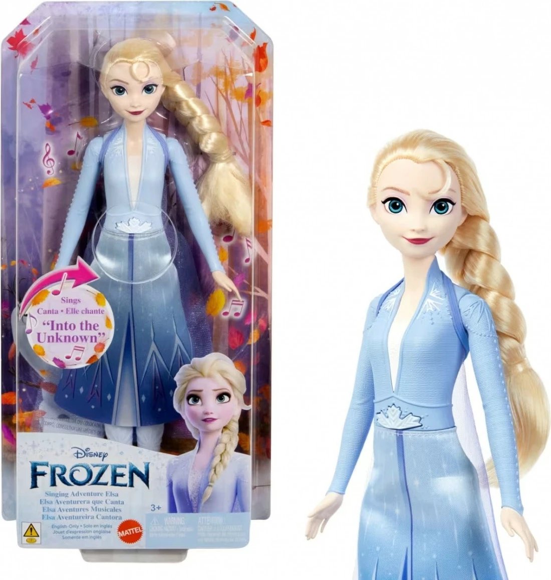 Kukull Elsa Frozen Mattel JDX54, 30 cm, me muzikë, kaltër