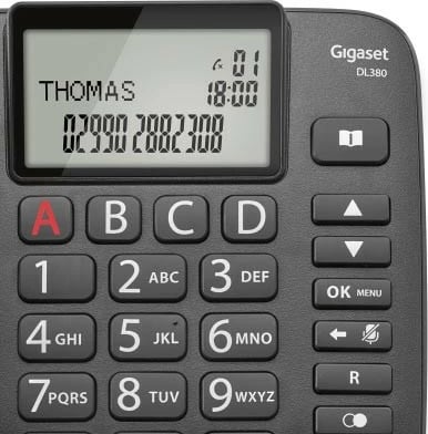 Telefon fiks Gigaset DL380 me kabllo, i zi