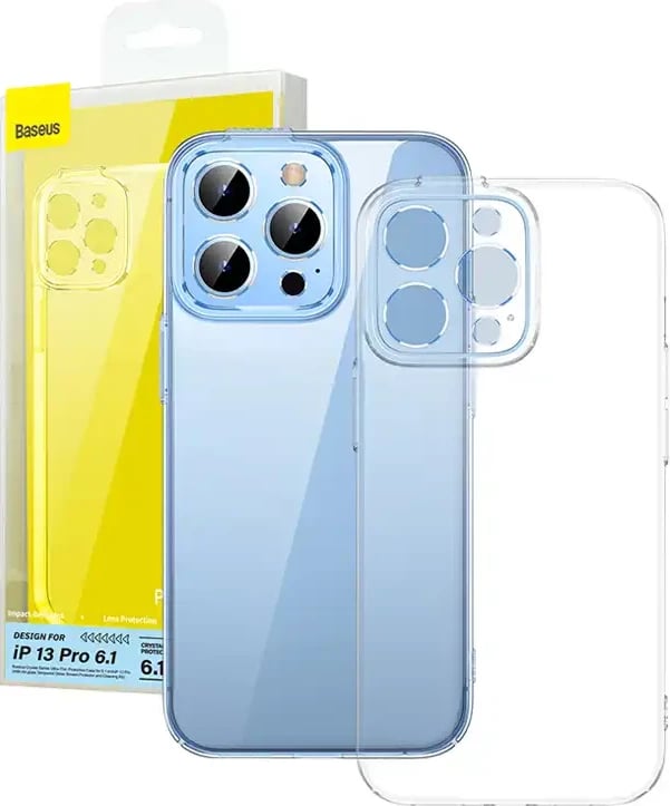 Mbështjellës Baseus Crystal Series Ultra-Thin për iPhone 13 Pro, transparent, me xham të fortë dhe komplet pastrimi