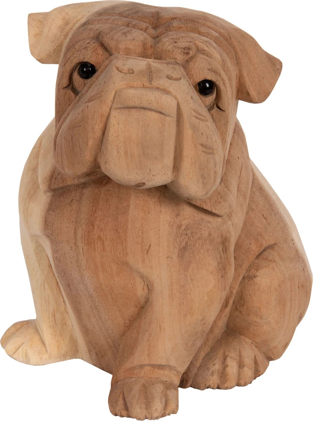 Dekor për dysheme, bulldog, dru suar, ngjyrë natyrale, FH7925, 18x14x20H cm
