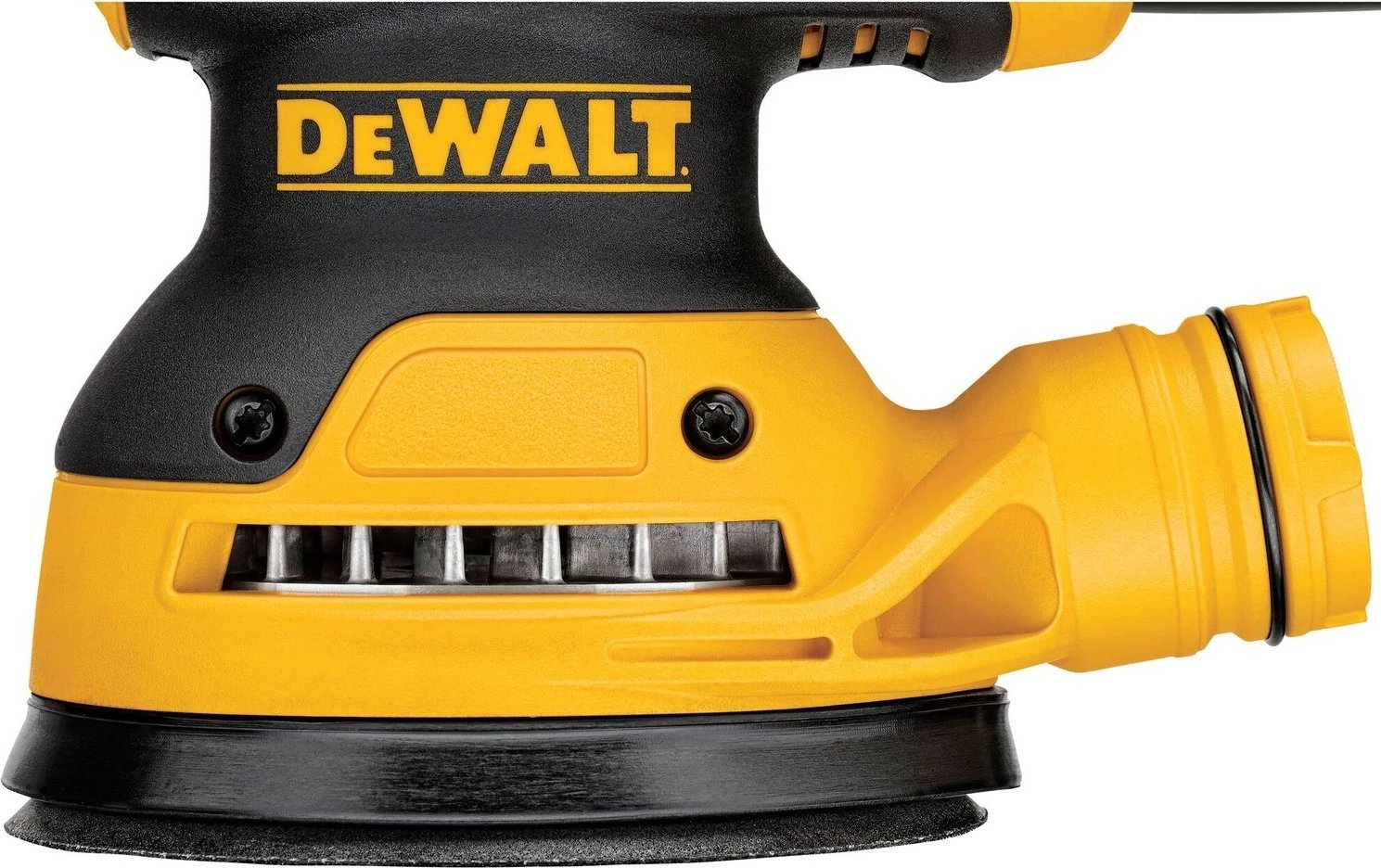 Lëmues orbital DeWALT 125mm 280W, zi/verdhe Lëmues orbital DeWALT 125mm 280W, zi/verdhe