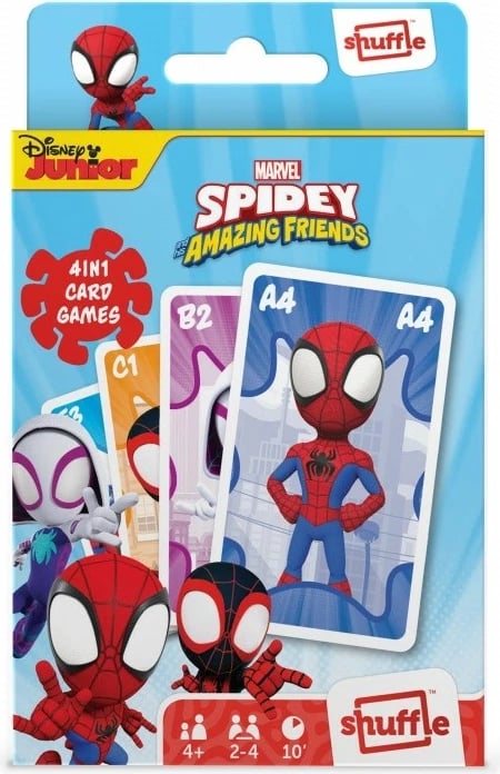 Lojë letra Shuffle Fun 4-in-1 Cartamundi Marvel Spidey and Amazing Friends, 33 letra