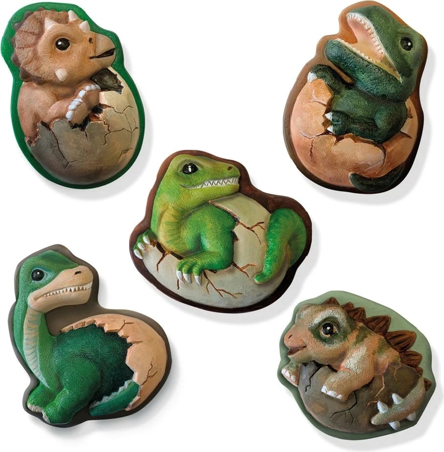Set kreativ SES Dinosaurs 2 në 1, për fëmijë, shumëngjyrësh