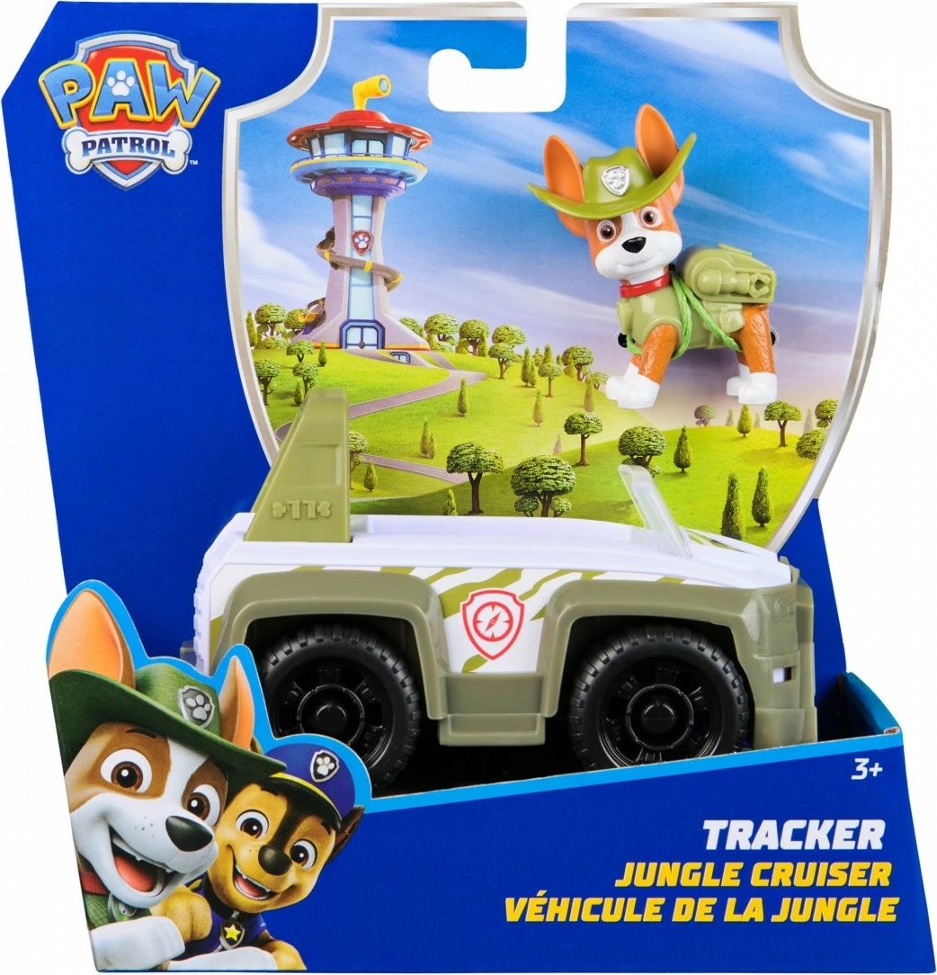 Lodër Paw Patrol Spin Master Tracker Jungle Cruiser, plastikë, e gjelbër/e bardhë