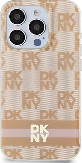 Mbështjellës DKNY IML Checkered Mono Pattern & Printed Stripes MagSafe për iPhone 13 Pro Max, rozë