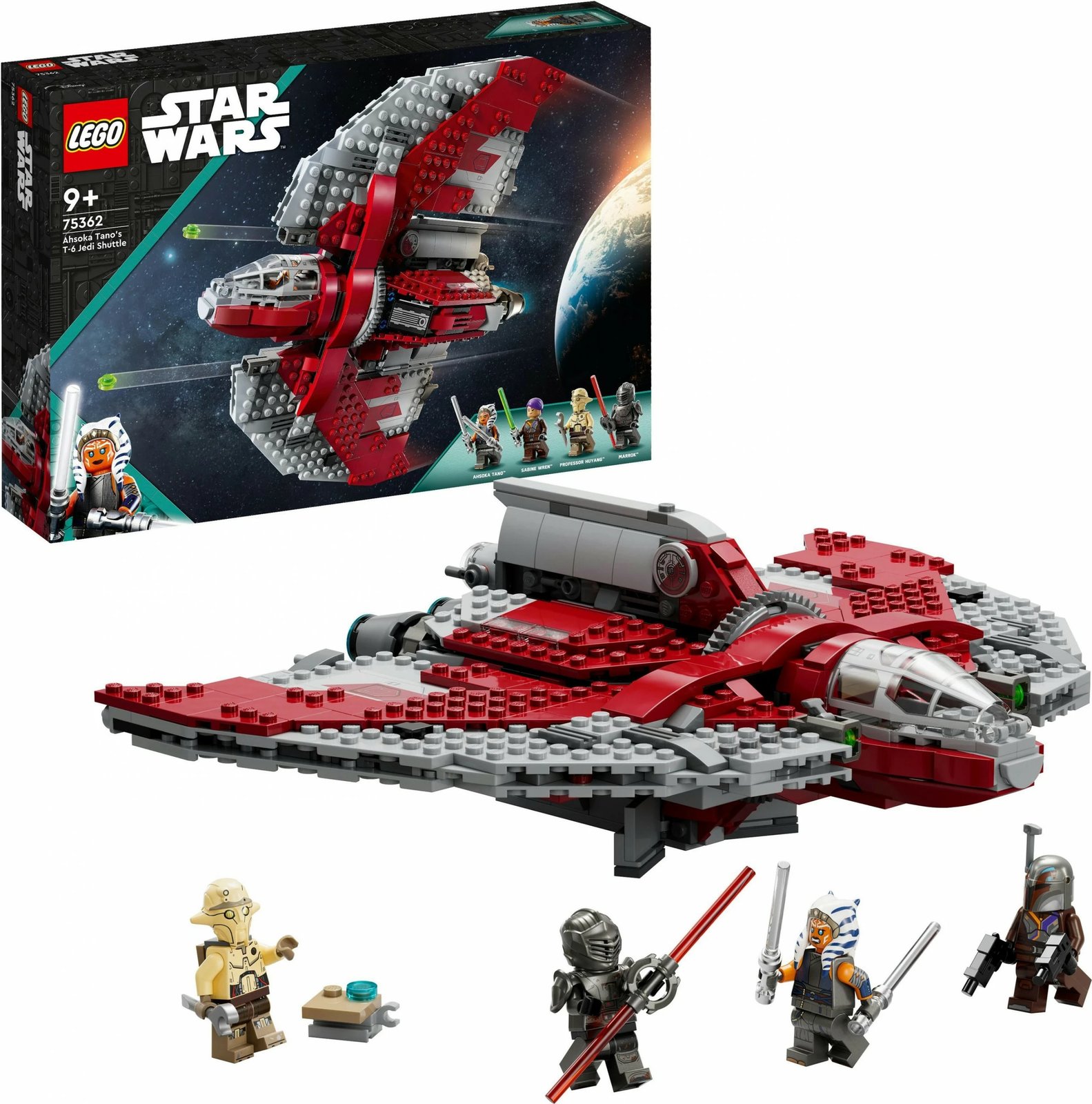 Set ndërtimi LEGO Ahsoka Tano's T-6 Jedi Shuttle, 601 pjesë, shumëngjyrësh