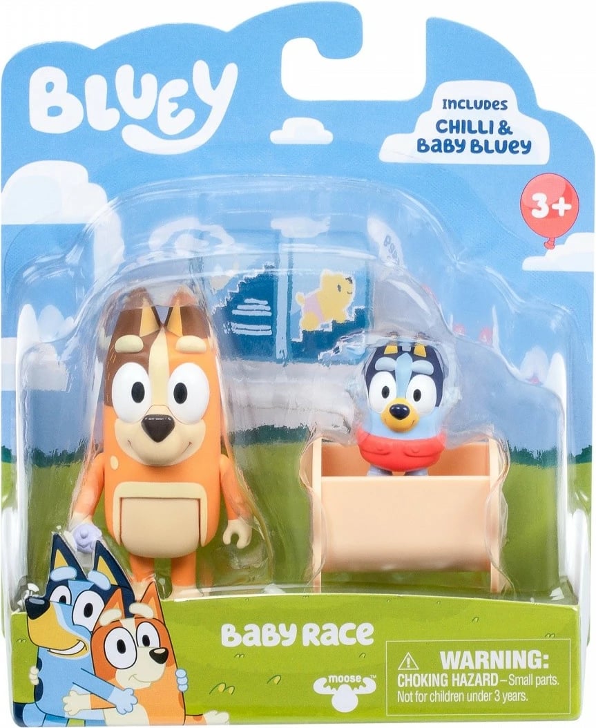 Set figurina Bluey Tm Toys BLU17616 Baby Bluey dhe Chilli, plastikë, 2 copë