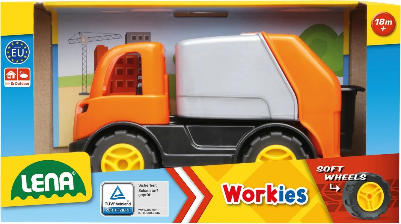 Kamion mbeturinash lodër Lena Workies, ABS, portokalli/argjendtë/zi