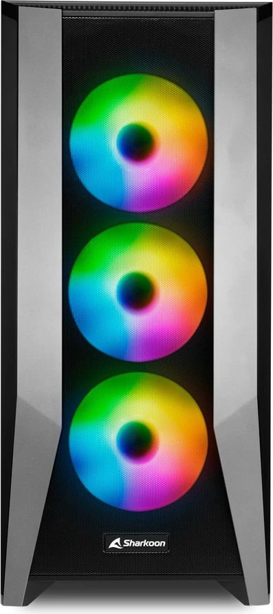 Kasë Sharkoon TG7M RGB midi, e zezë