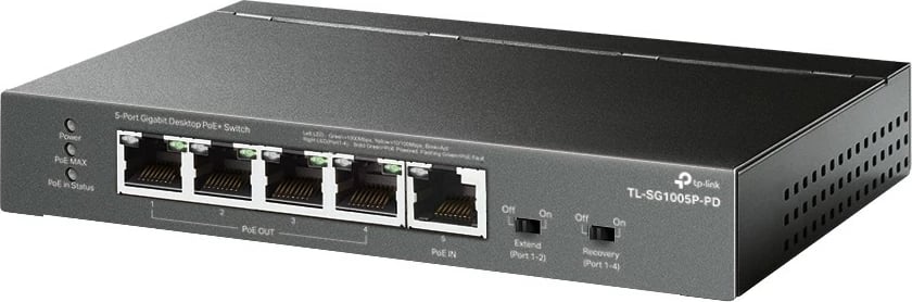 Switch TP-LINK TL-SG1005P-PD, 5 porta Gigabit, PoE++/PoE+, Kasë metalike, Desktop