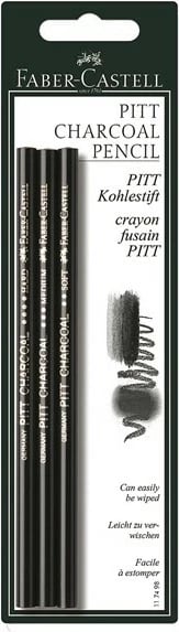 Set lapsa qymyr FABER-CASTELL 117498, 3 copë