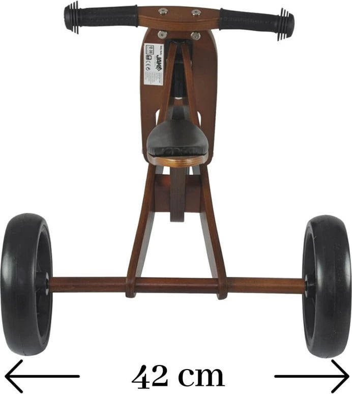 biçikletë balancuese/triçikletë druri 2‑në‑1, Milly Mally, JAKE Classic, rrota 7", ulëse e rregullueshme, 18–36 muaj, max 25 kg, mint