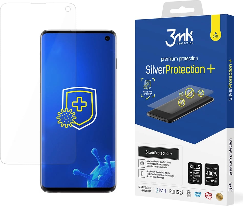 Mbështjellës ekran Samsung Galaxy S10 3mk SilverProtection+, Transparent