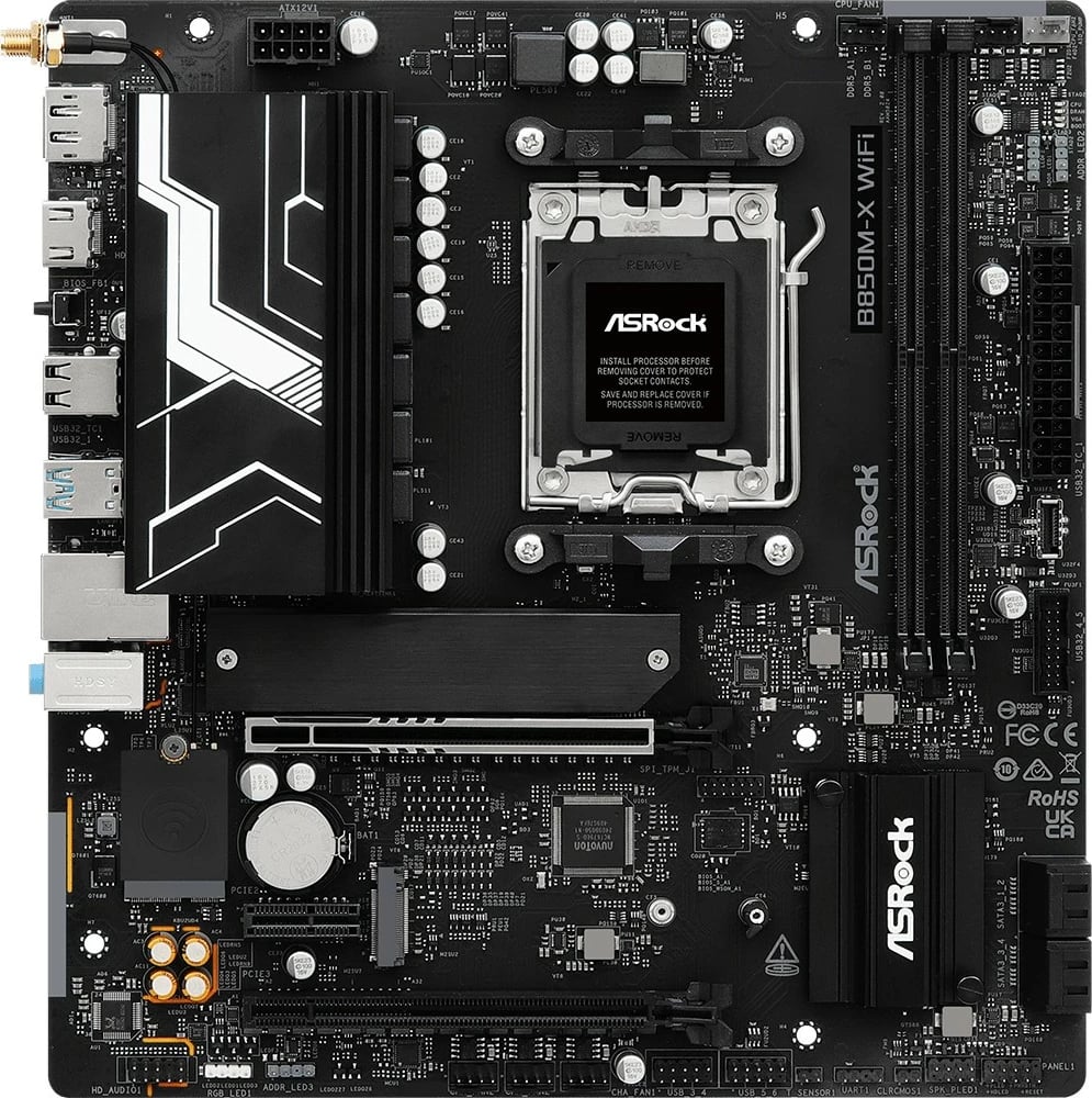 Pllakë amë ASRock B850M-X WIFI R2.0, Socket AM5, DDR5, micro ATX, WiFi 6E, E zezë