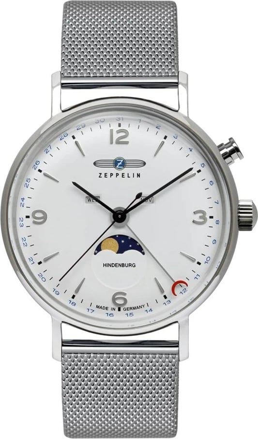 Orë Zeppelin Hindenburg Moonphase 8076M-1, Argjendtë