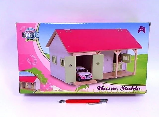 Stallë druri hipo me dy bokse, 34x22x19cm, Rozë 1:32