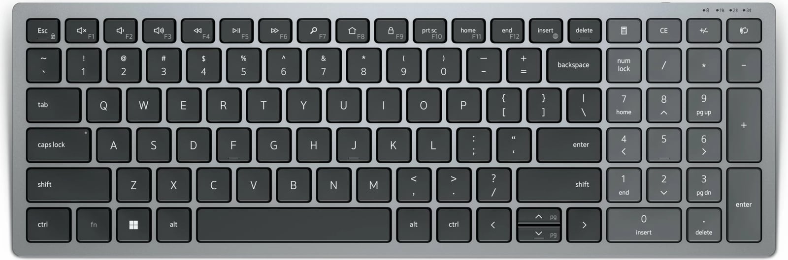 Tastierë DELL KB740, Wireless, RF Wireless + Bluetooth, Scissor key switch, QWERTZ, Gri, Zi