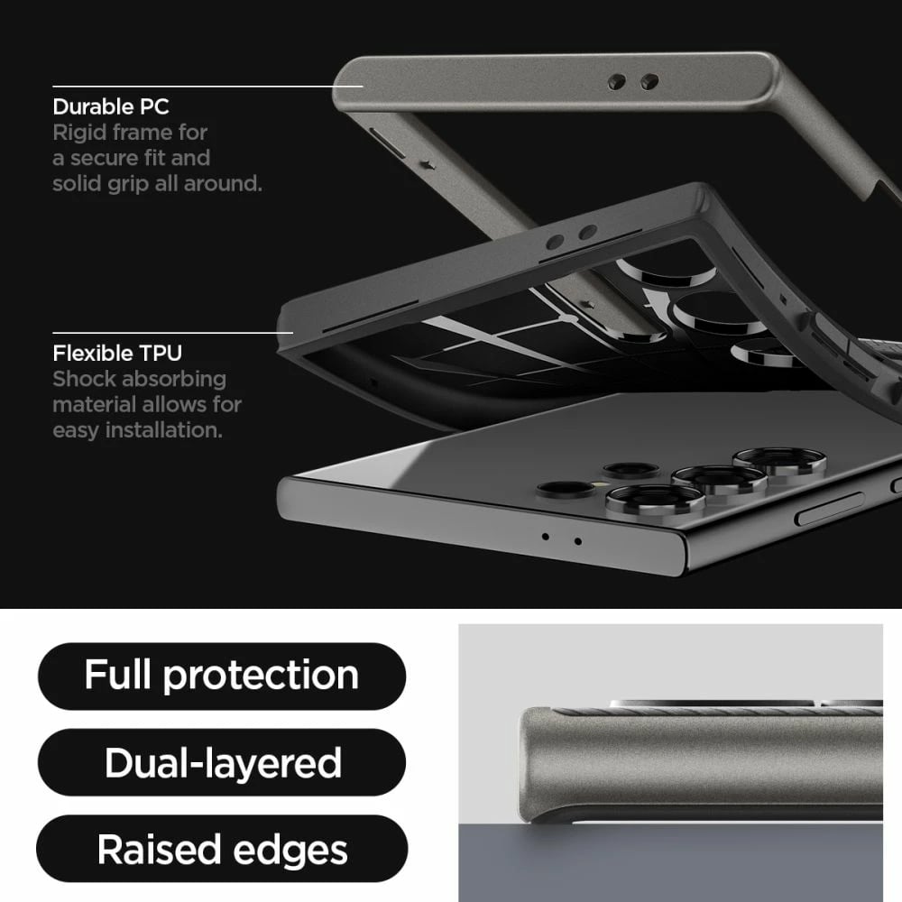 Mbështjellës Spigen Neo Hybrid për Samsung Galaxy S24 Ultra, Gri metalik