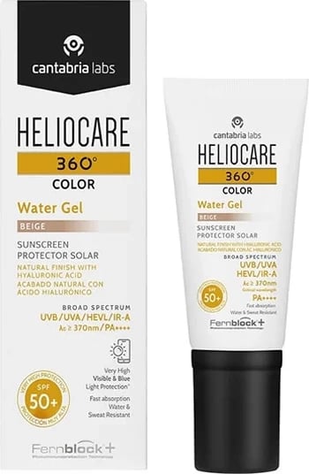 Xhel me ngjyrë për fytyrë Heliocare 360° Water Gel SPF50+, 50ml, uniseks, Beige