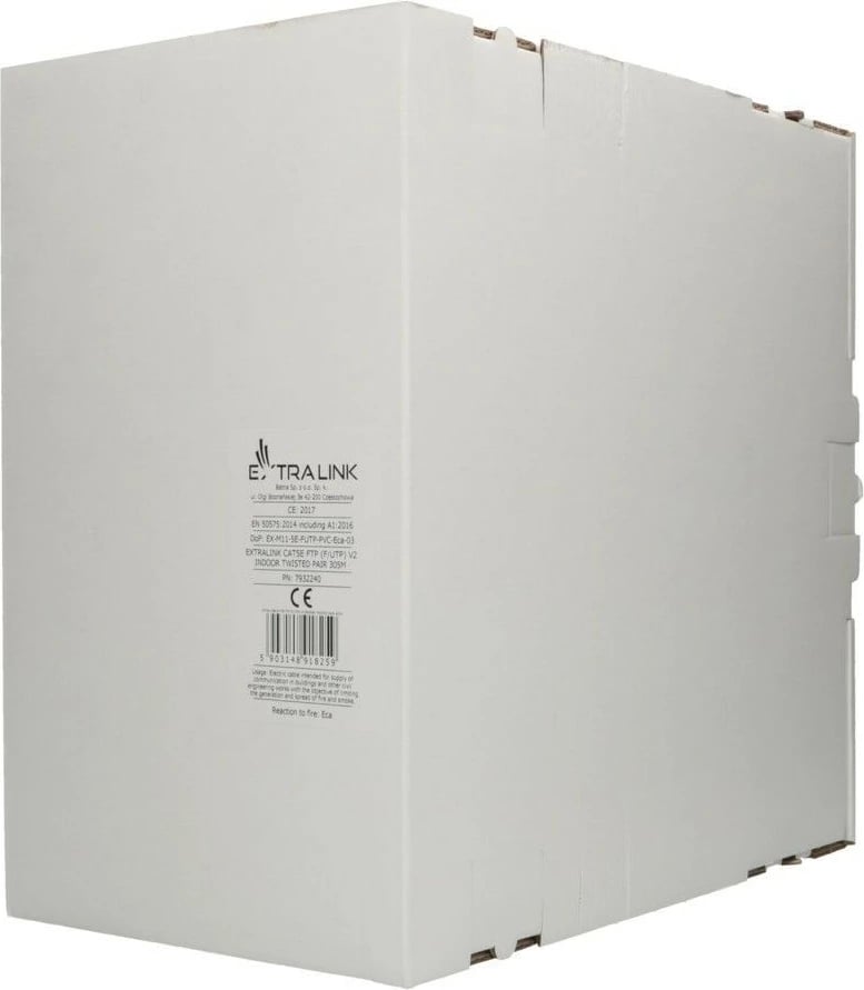 Kabllo rrjeti Extralink CAT5E F/UTP, 305m, Gri