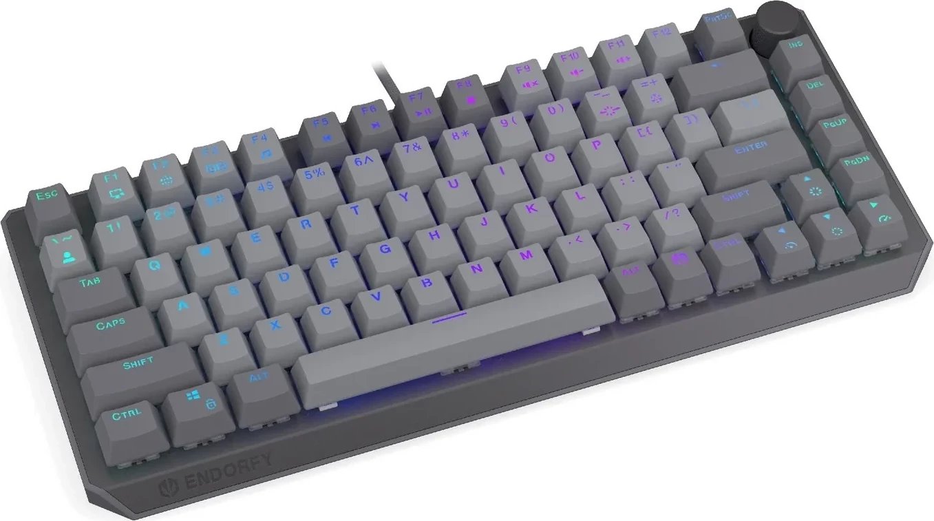 Tastierë mekanike Endorfy Thock V2 75%, RGB, Hot-Swap, gri