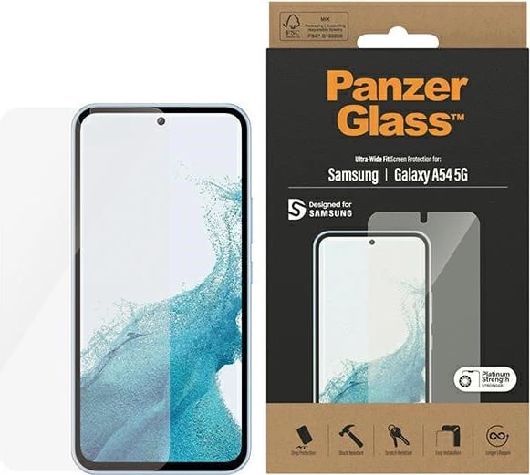 Mbrojtës ekrani PanzerGlass Ultra-Wide Fit për Samsung Galaxy A54 5G, xham i fortë