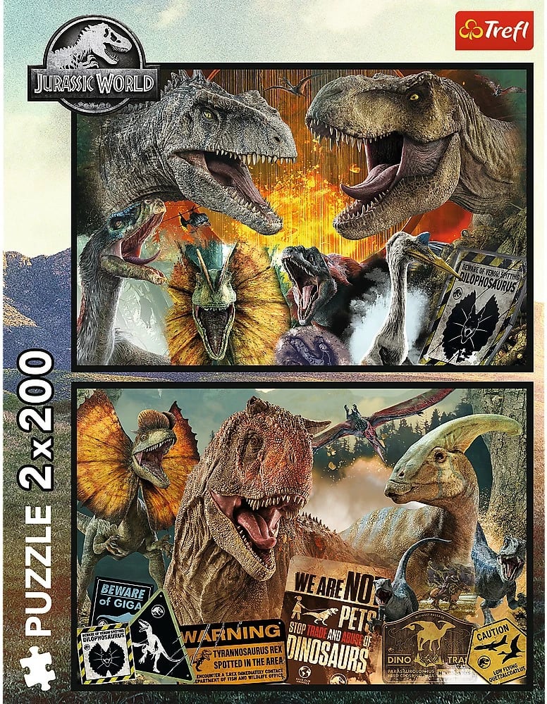Puzzle për fëmijë Trefl Jurassic World 2x200 pjesë, karton
