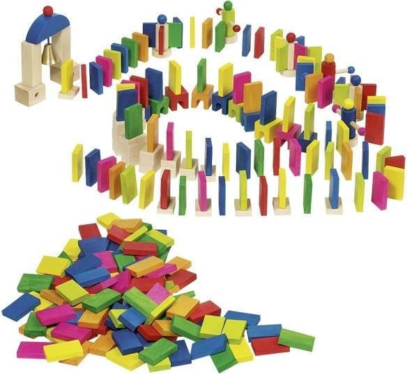 Blloqe domino druri GOKI 247 copë, shumëngjyrëshe