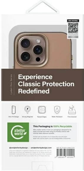 Mbështjellës UNIQ Lyden DS për iPhone 16 Pro 6.3", Magclick, kafe-gri