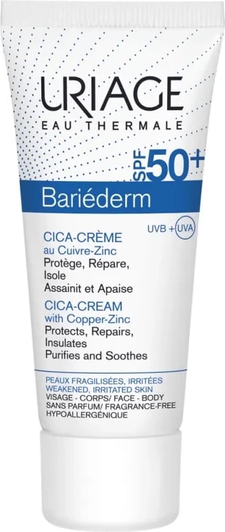Krem cica për fytyrë dhe trup unisex Uriage Bariéderm SPF50+, 40ml