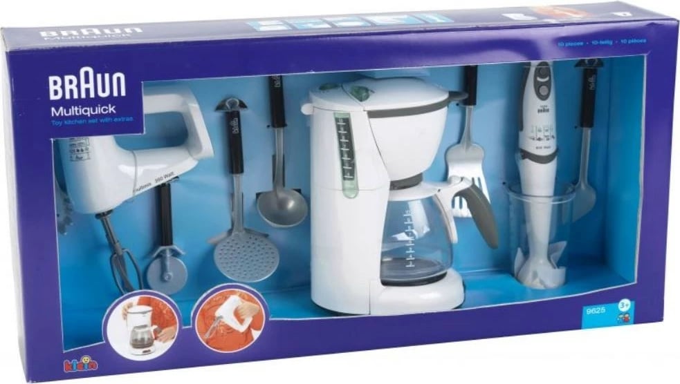 Set lodrash kuzhine Klein Mega Kitchen Set Braun, për fëmijë, Gri/Argjendtë/Bardhë