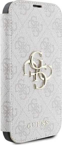Mbështjellës Guess 4G Metal Logo për iPhone 16 Plus, Rozë
