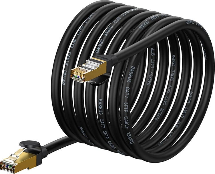 Kabllo rrjeti Baseus, RJ45 në RJ45, 8m, 10Gbps, e zezë