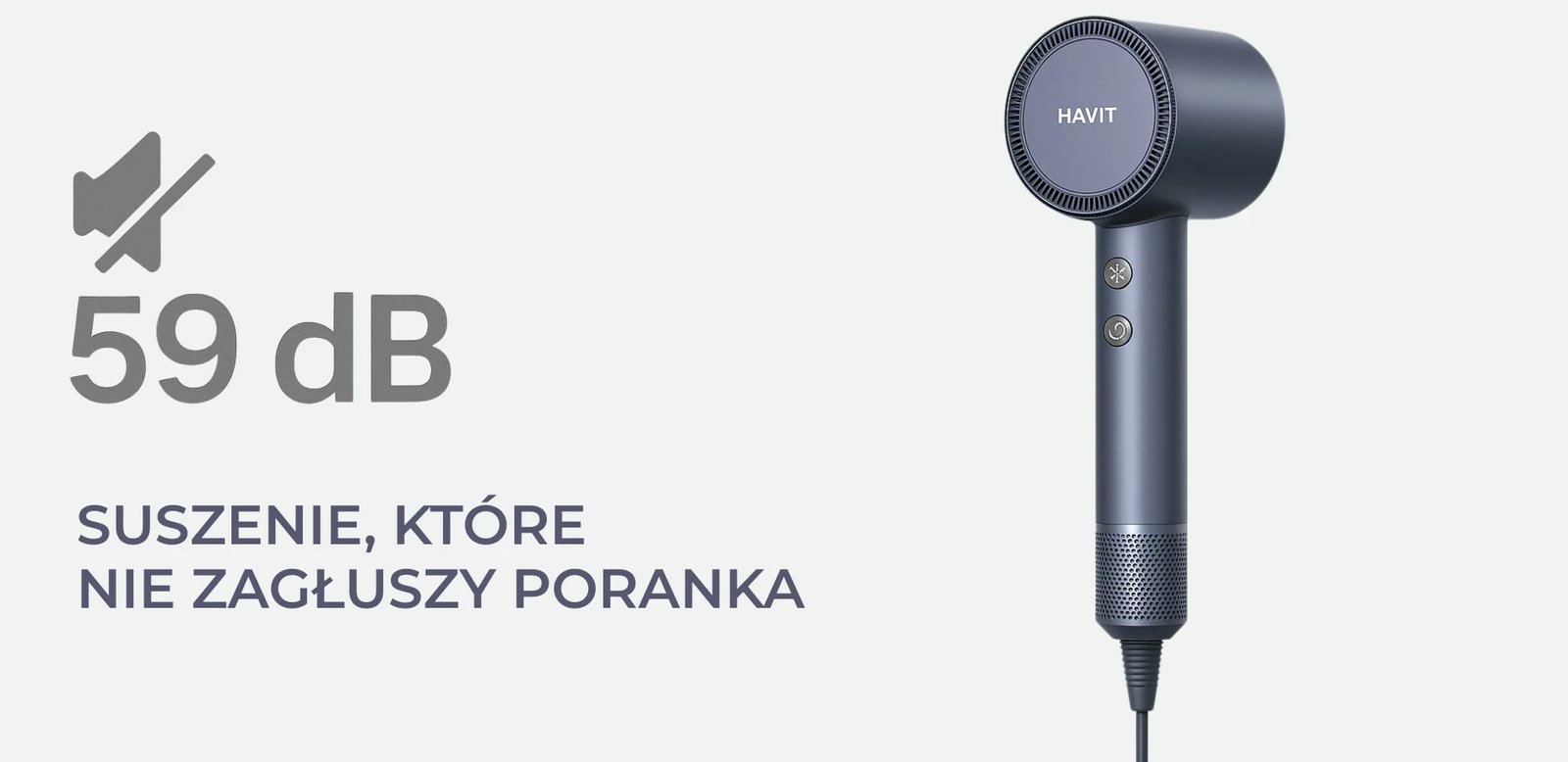 Tharëse flokësh Havit HD202-EU, Blu