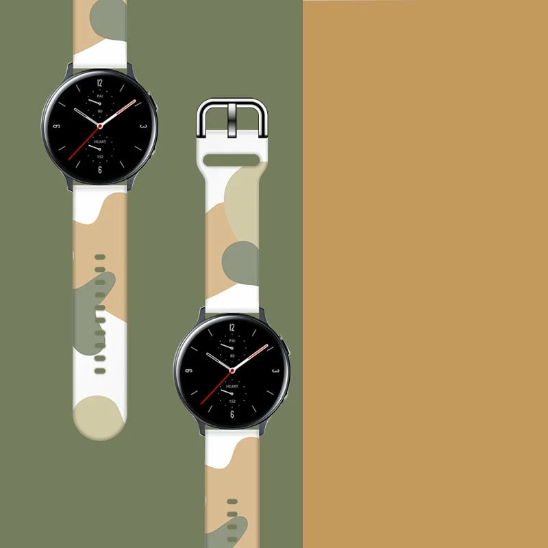 Rrip silikoni Hurtel Moro Band për Samsung Galaxy Watch 42mm, kamuflazh, Gjelbër/Portokalli/Bardhë