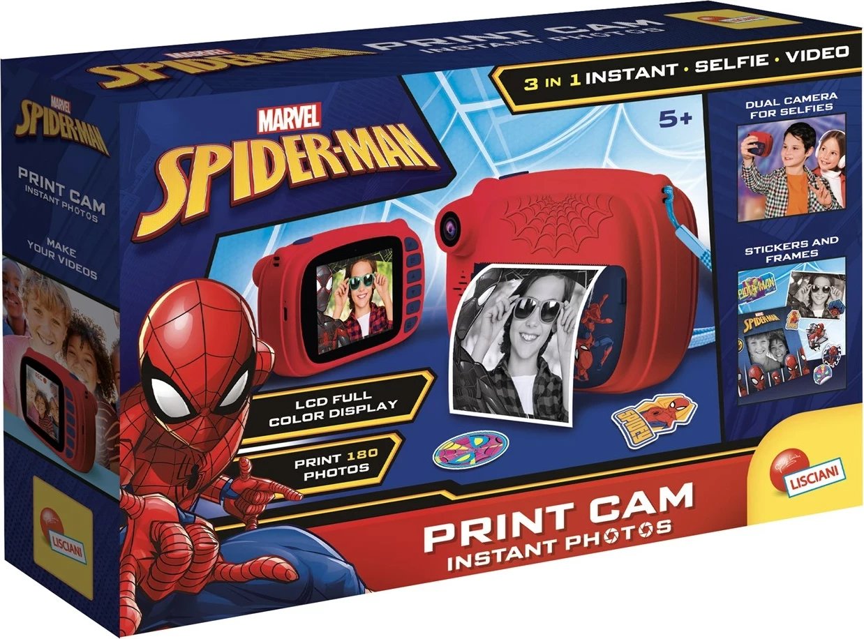 Kamerë për fëmijë Lisciani Marvel Spiderman, me printer, e kuqe