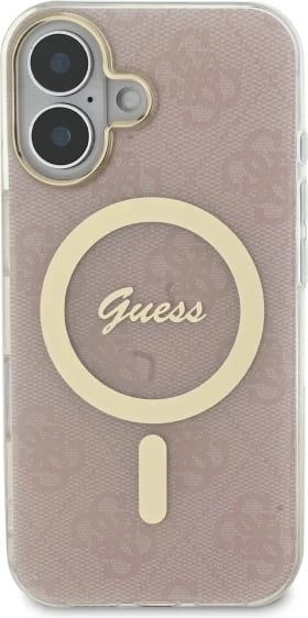 Mbështjellës Guess IML 4G MagSafe për iPhone 16, Rozë