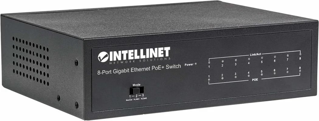 Switch Ethernet Gigabit me 8 Porta Intellinet, PoE+