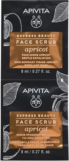 Maskë eksfoliuese për fytyrë APIVITA Express Beauty apricot unisex, 2x8ml