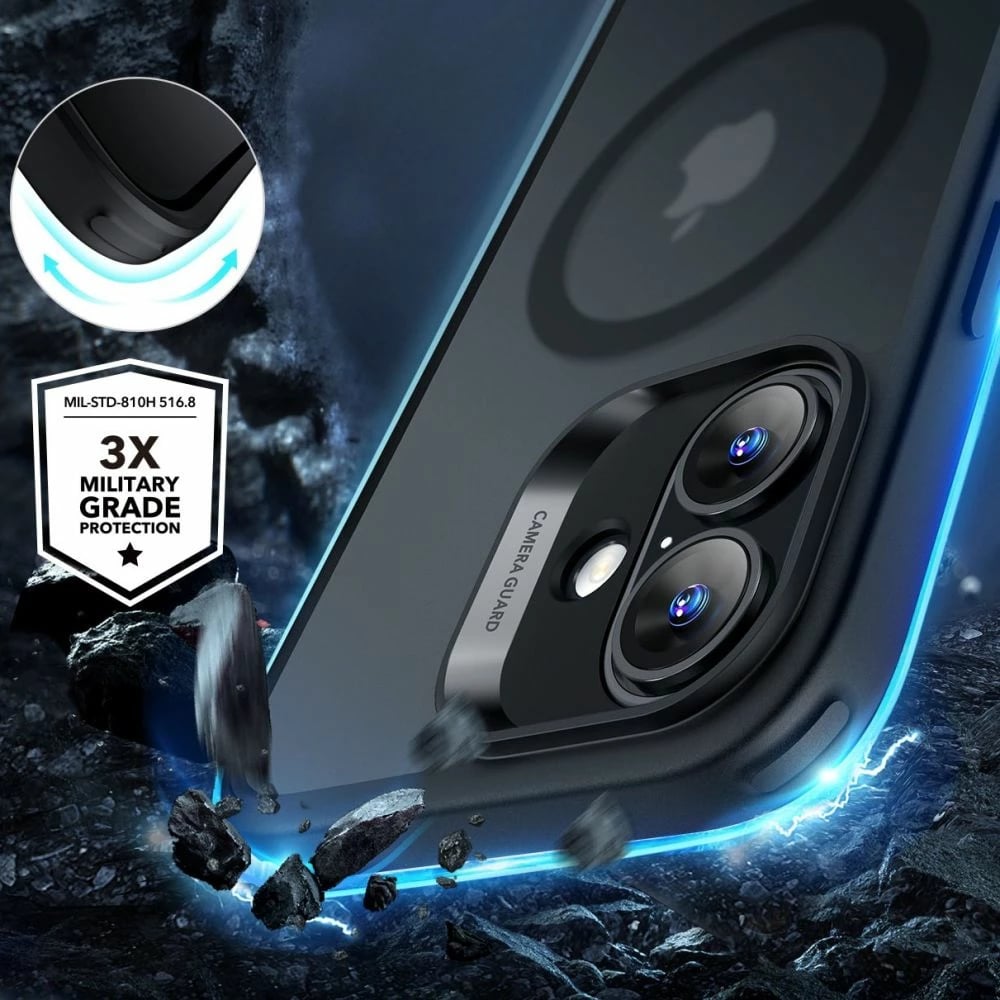 Mbështjellës ESR Classic Hybrid HaloLock me MagSafe dhe xham i temperuar për iPhone 15 Pro Max, Gjysmë-transparent, Set