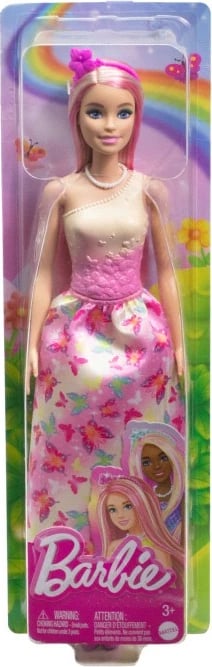 Kukull Barbie Princeshë Mattel HRR07/HRR08, flokë të gjatë rozë-blond, me aksesorë