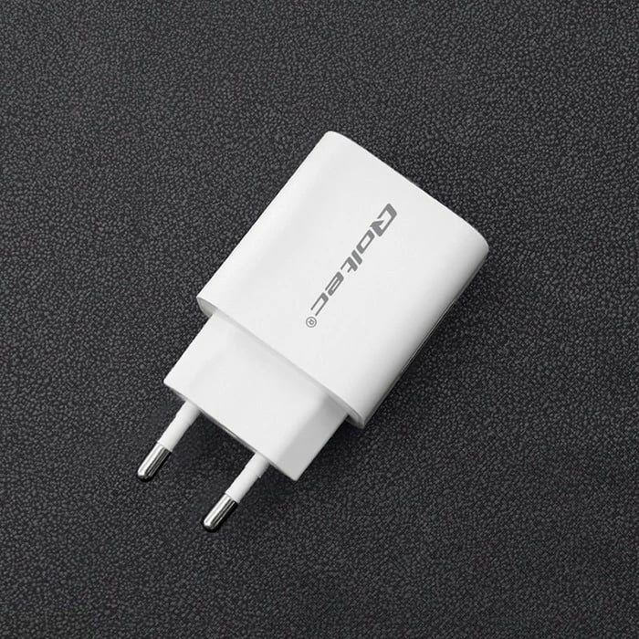 Karikues rrjeti Qoltec 51714, 18W, USB Type C PD & USB QC 3.0, Bardhë