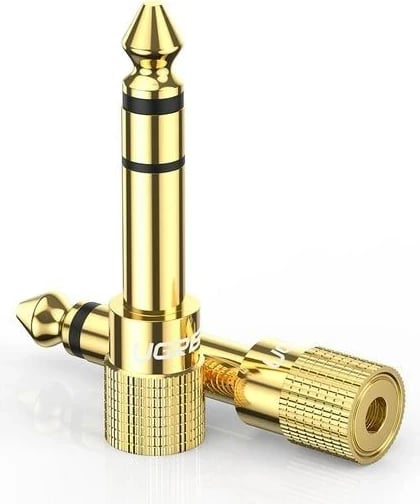 Adapter audio UGREEN 20503, 3.5mm mashkull në 6.35mm femër, i artë