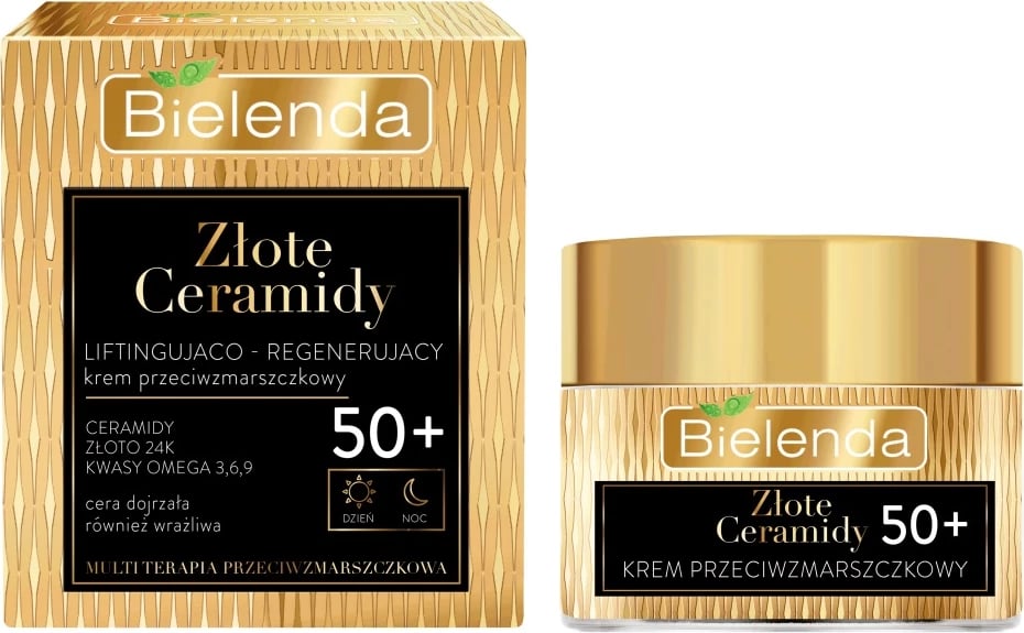 Krem kundër rrudhave për femra Bielenda Golden Ceramides Lifting and Regenerating 50+, 50ml